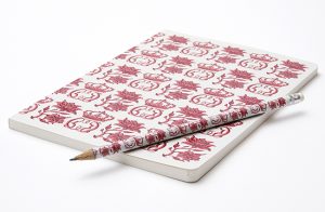 Notesbog med blyant (rød)