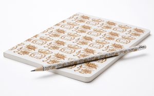 Notebook with pencil (gold)